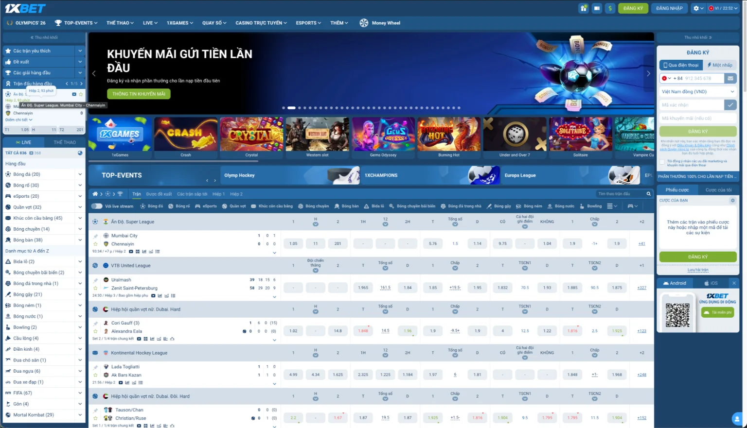 1xBet casino trực tuyến và cá cược thể thao