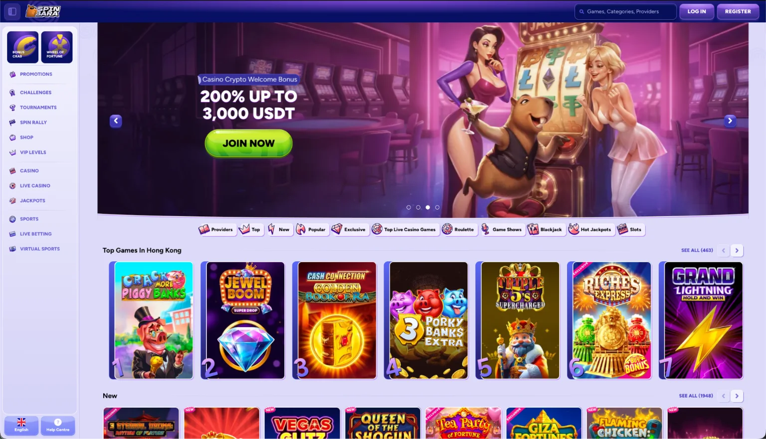 SpinBara live casino và hoàn trả 25%